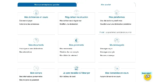 Espace coiffeur auto-entrepreneur sur le portail Urssaf pour déclarer son chiffre d'affaires